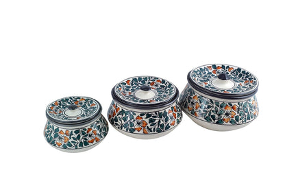 "Mugal Bageecha" ceramic handi(Set of 3)