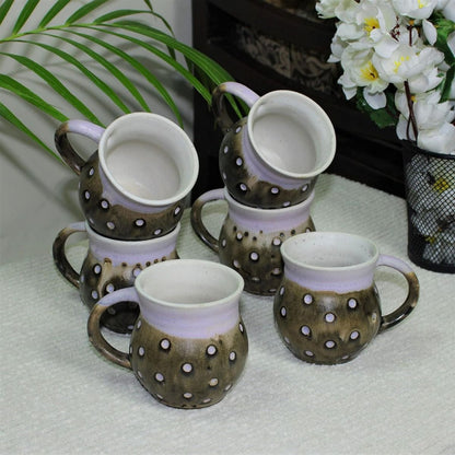 "Polka Dots" ceramic tea/coffee mug(6 Mug)