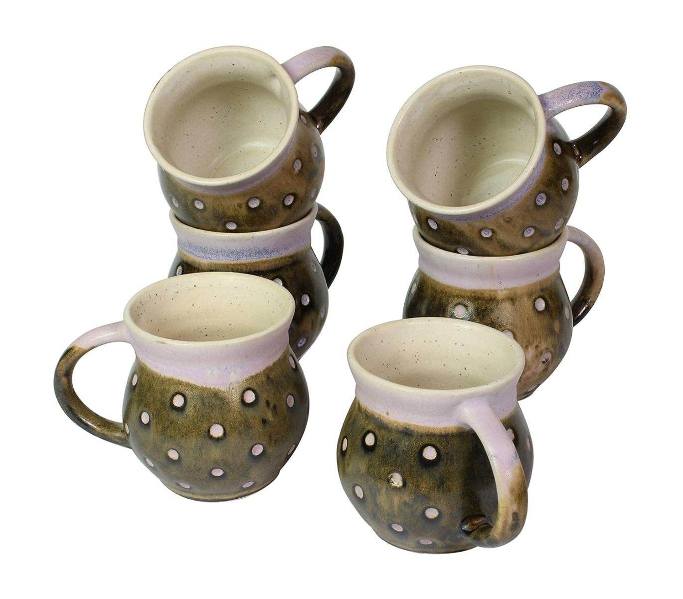 "Polka Dots" ceramic tea/coffee mug(6 Mug)