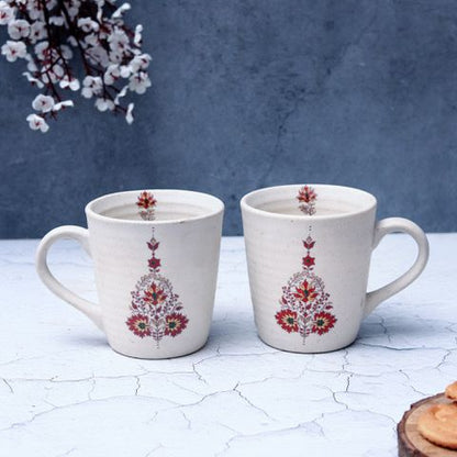 "Mugal Flower" ceramic tea/coffee mug (Set of 2)