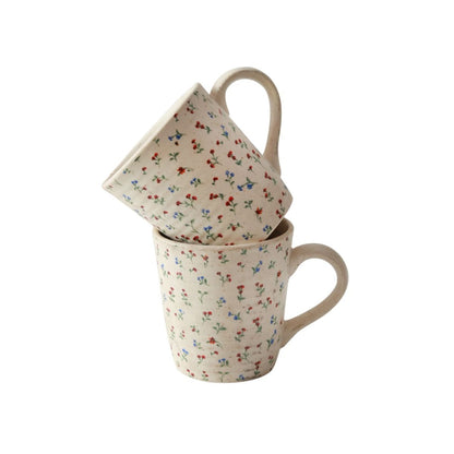 "Flower Petals" ceramic tea/coffee mug (Set of 2)