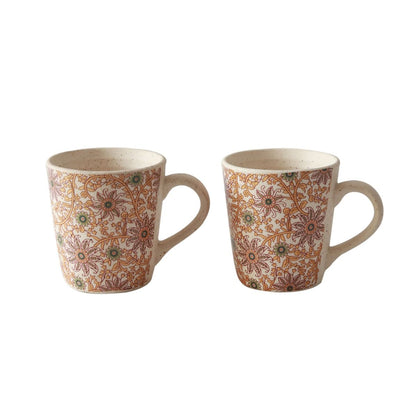 "Mugal Flower Bageecha" ceramic tea/coffee mug (Set of 2)