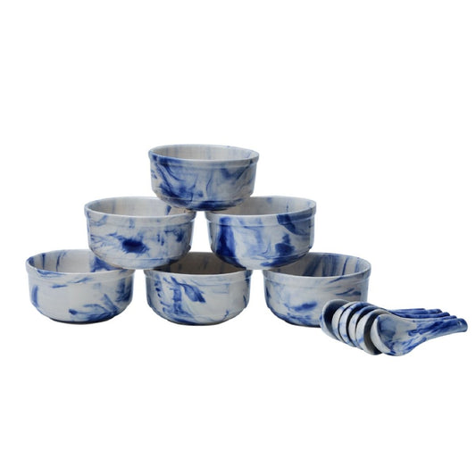 "Shades of Earth" soup bowl set(6 Bowl, 6 Spoon)