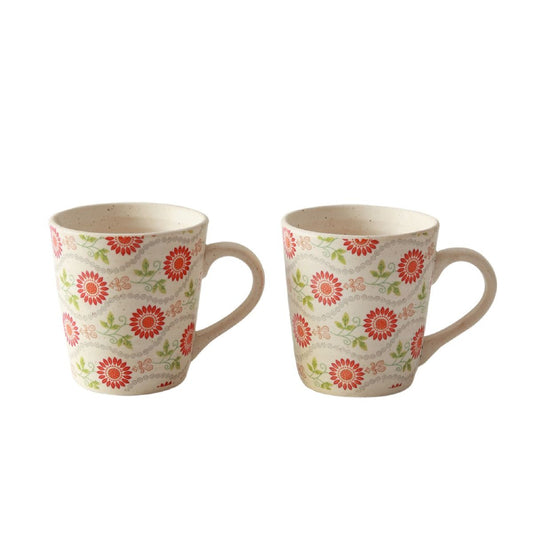 "Sunflower Bageecha" ceramic tea/coffee mug (Set of 2)