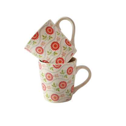 "Sunflower Bageecha" ceramic tea/coffee mug (Set of 2)