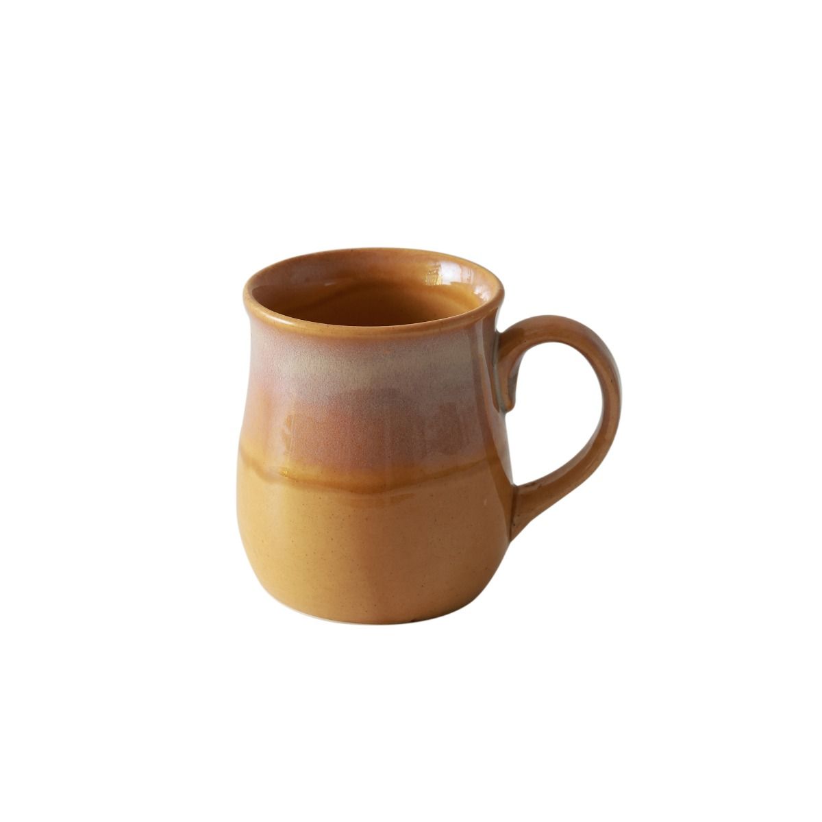 "Shades of Gold/Off-white" studio glazed ceramic tea/coffee mug (Set of 2)