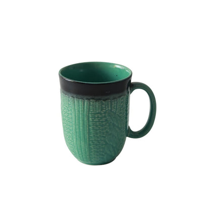 "Shades of Green/Black" studio glazed ceramic tea/coffee mug (Set of 2)