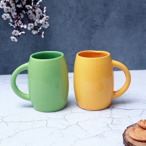 ceramic multicolour tea/coffee Mug(Set of 2)