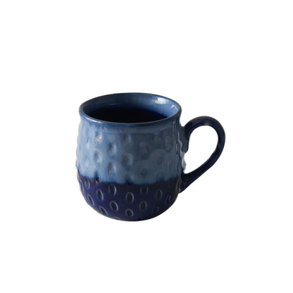 "Polka Dots" studio glazed ceramic tea/coffee mug set(Set of 6)