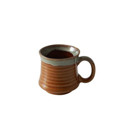 "Ceramic Ripple" brown grey drip dual glazed tea/cofee Mug(Set of 6)