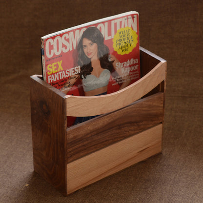 Wooden handcarved Magazine Stand