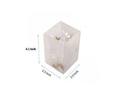 Handcarved white pen stand in Soap Stone