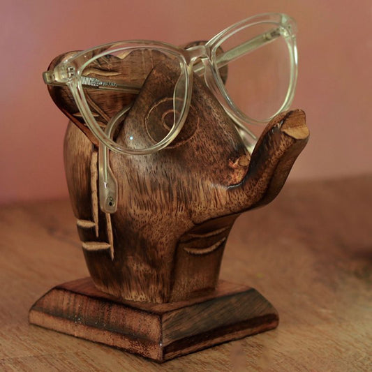 Mango Wood "Elephant Shaped" Eyeglass Holder Spec Stand