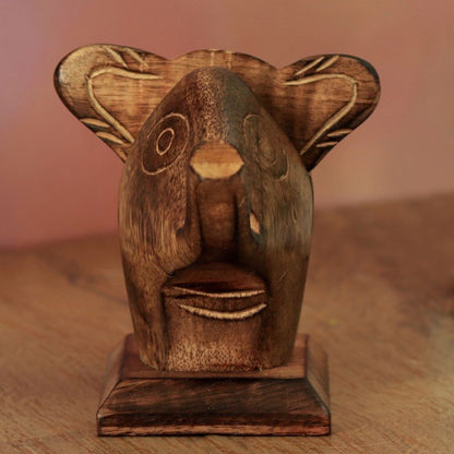 Mango Wood "Elephant Shaped" Eyeglass Holder Spec Stand