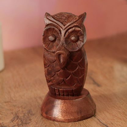 Mango Wood "Owl Shaped" Eyeglass Holder Spec Stand