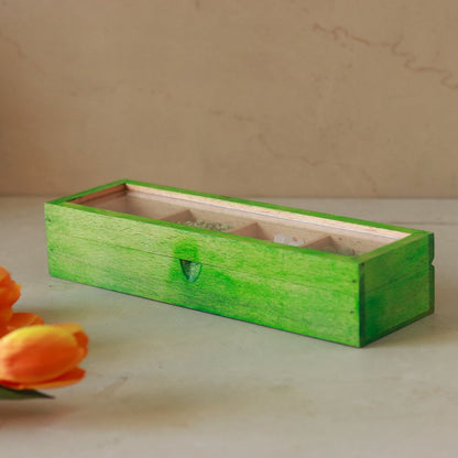 Green Wooden Utility/Masala Box in Steambeach Wood