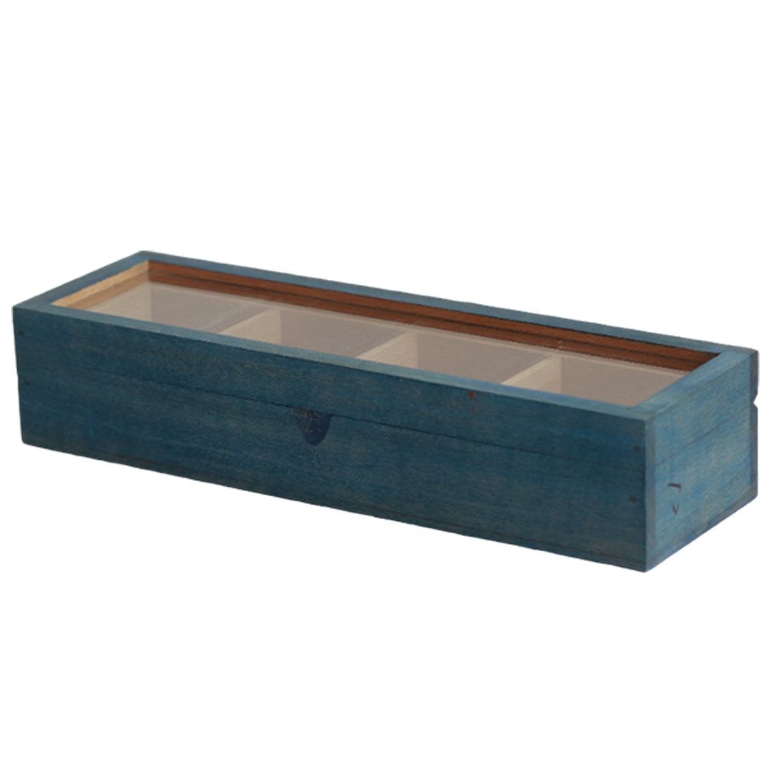 Blue Wooden Utility/Masala Box in Steambeach Wood