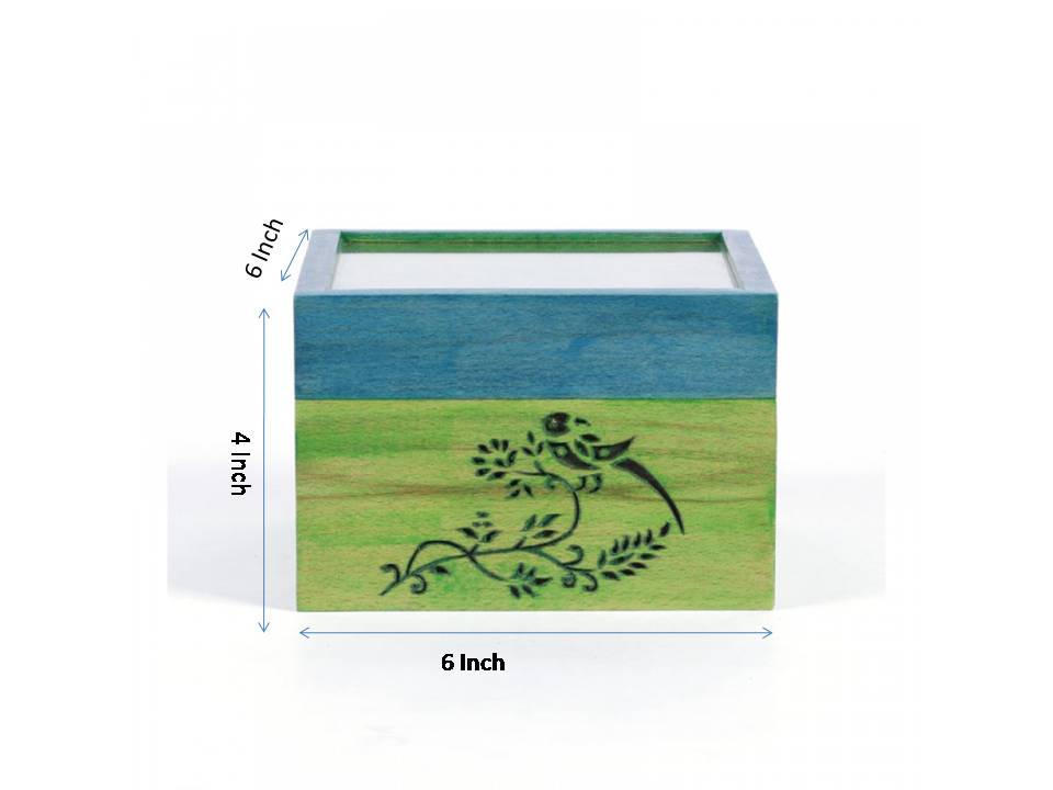 Wooden Blue & green Utility/Tea box