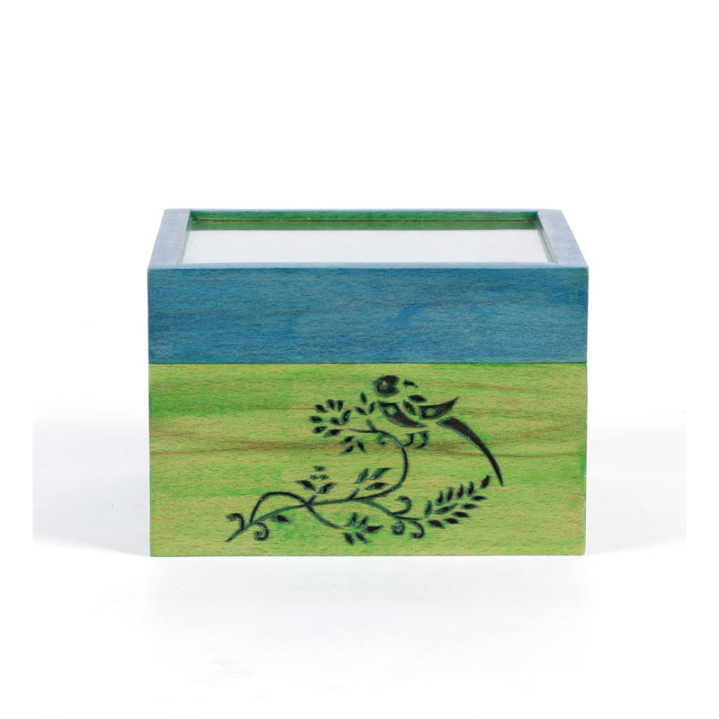 Wooden Blue & green Utility/Tea box