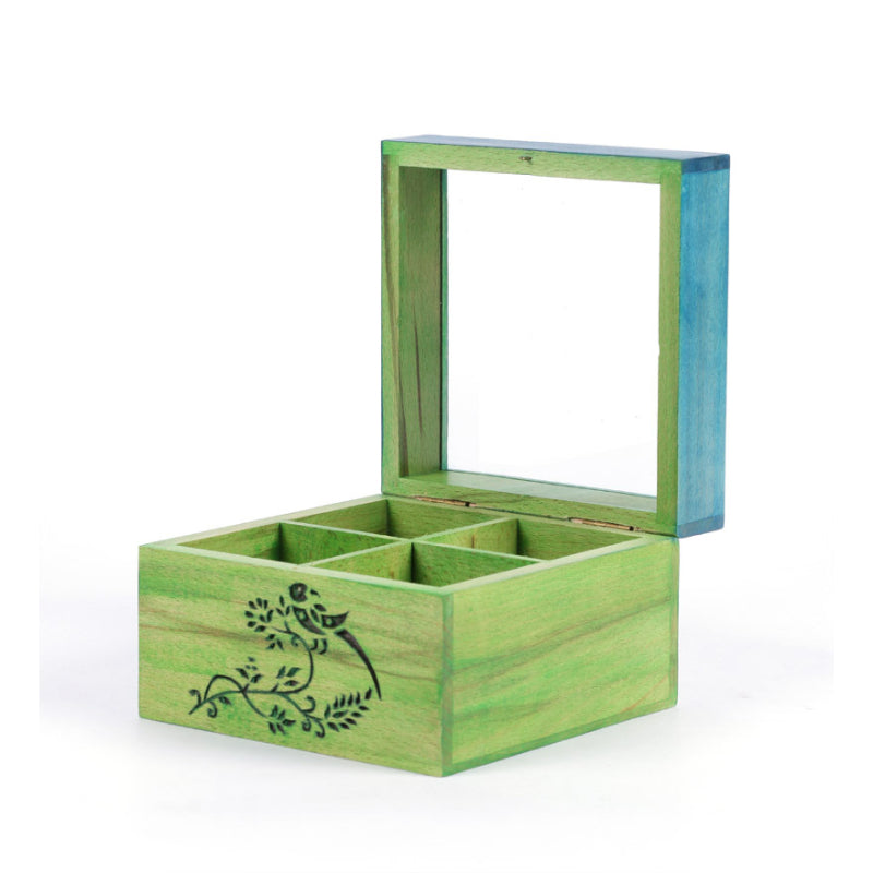 Wooden Blue & green Utility/Tea box