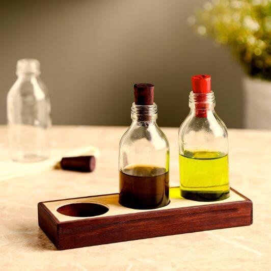 wood & glass candy station