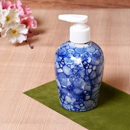Ceramic blue studio soap dispenser