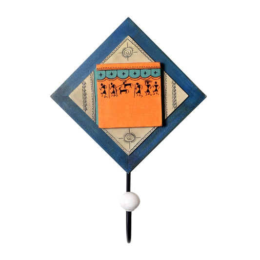 MDF Wood warli painting wall towel holder