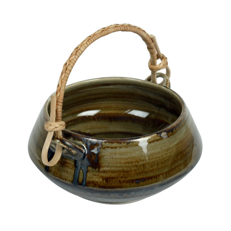 ceramic metallic studio biryani serving bowl