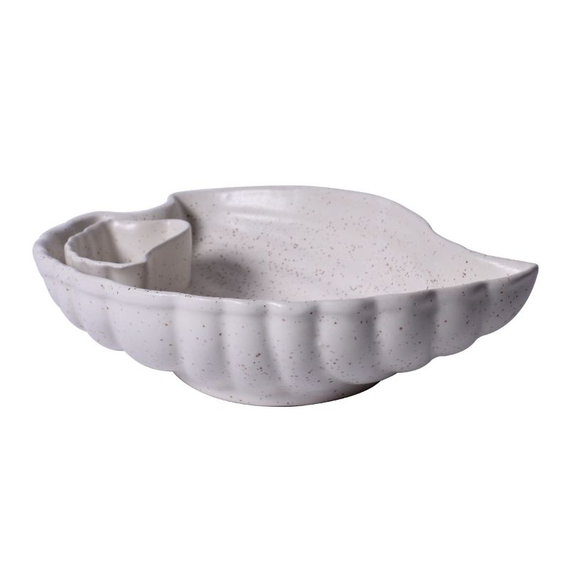 Studio pottery Stoneware serving platter for Snacks & Starters, (White, Set of 3)