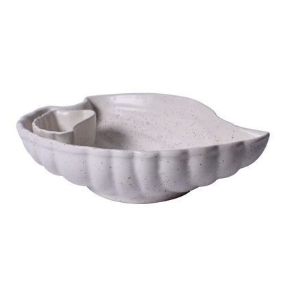 Studio pottery Stoneware serving platter for Snacks & Starters, (White, Set of 3)
