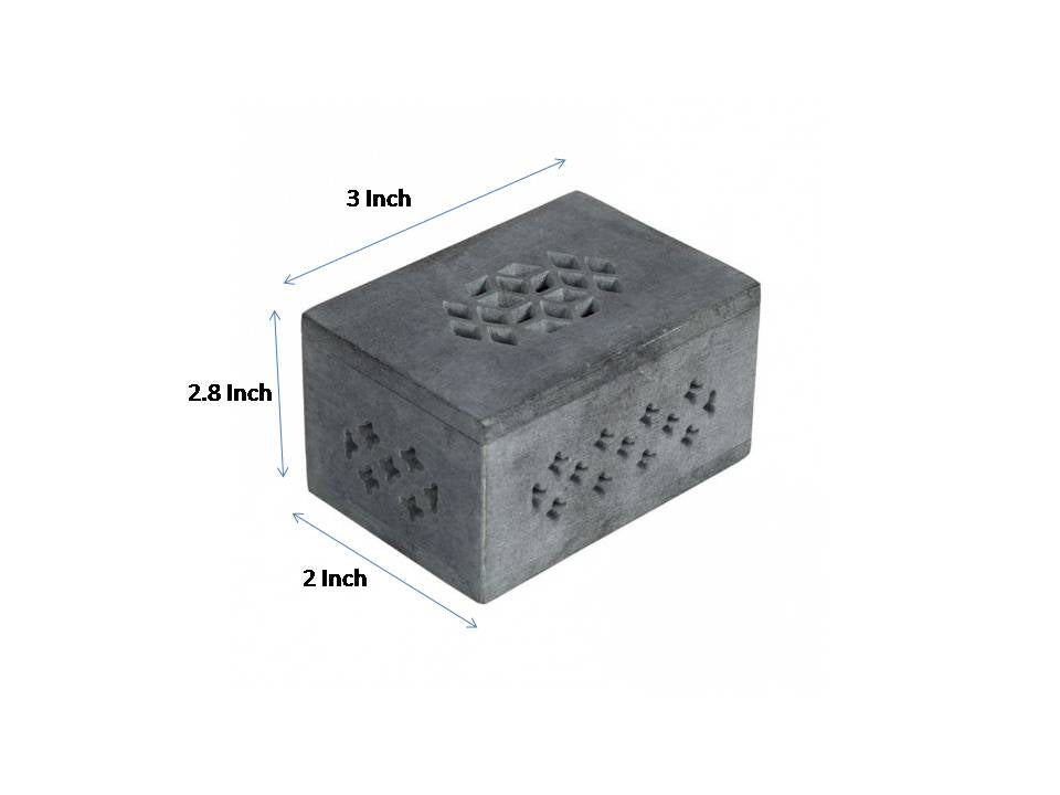 Traditional Design Marble Hand Carved Jewelry Box/ Jewelry Storage Organizer/ Ornament Box/ Gift Holder, (Grey)