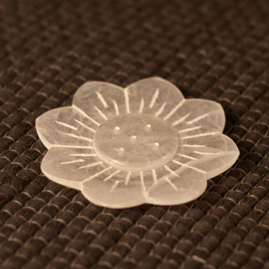 Incense Stick Holder Marble Floral Design Inscent Burner Plate/ Ash Catcher Dish,(White)