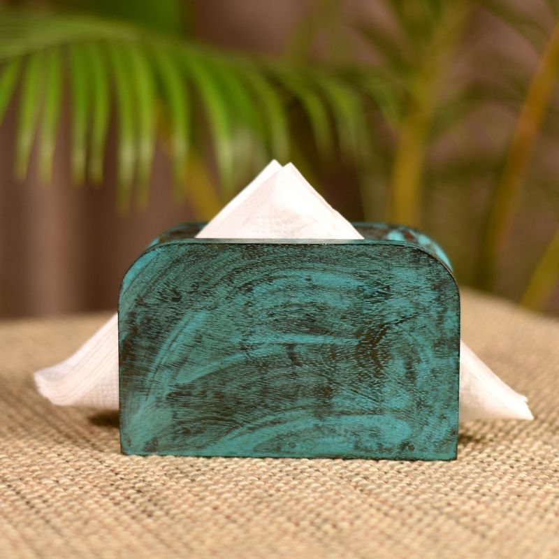 Antique Finish Mango Wood Napkin Holder