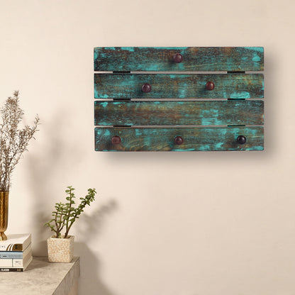 Antique Finish Mango Wood Key Holder(6 Hooks)