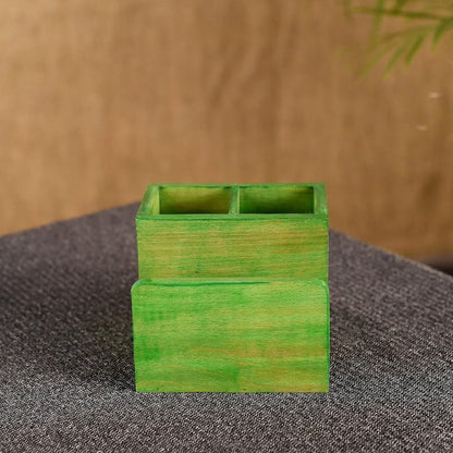 Green Handcrafted Cuttlery & Tissue Holder