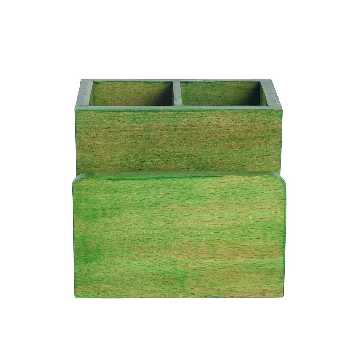 Green Handcrafted Cuttlery & Tissue Holder