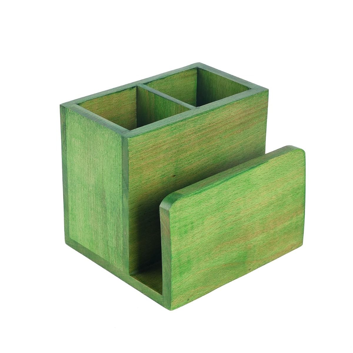 Green Handcrafted Cuttlery & Tissue Holder