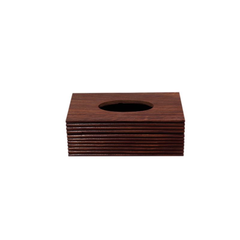 "Ripple Wood" handcrafted tissue box in Mango Wood