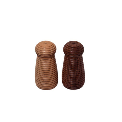 "Ripple Wood" handcrafted salt & pepper shaker in Mango Wood