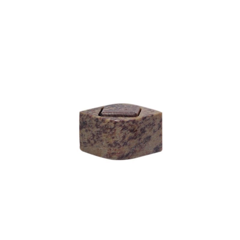 "Square" black soapstone incense stick holder agarbatti burner stand for puja and home decor