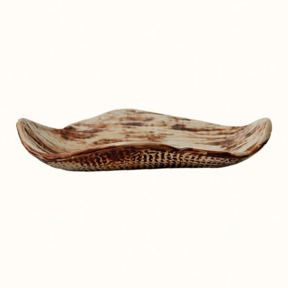 "Rustic" ceramic serving snack platter plate