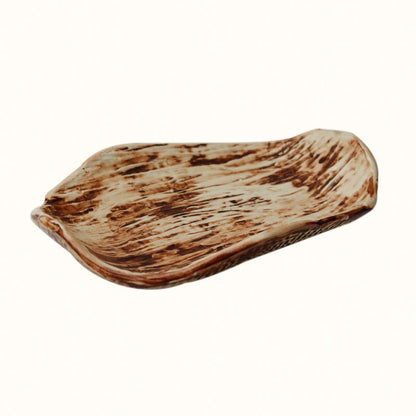 "Rustic" ceramic serving snack platter plate