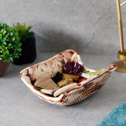 "Rustic" ceramic serving snack / fruit storage platter plate