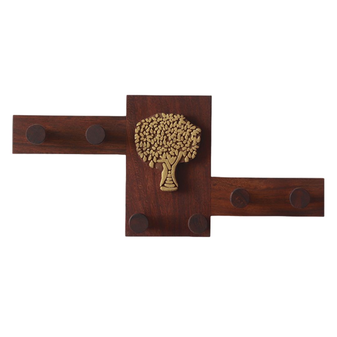 " Tree of Life" key holder in Sheesham Wood(6 Hook)