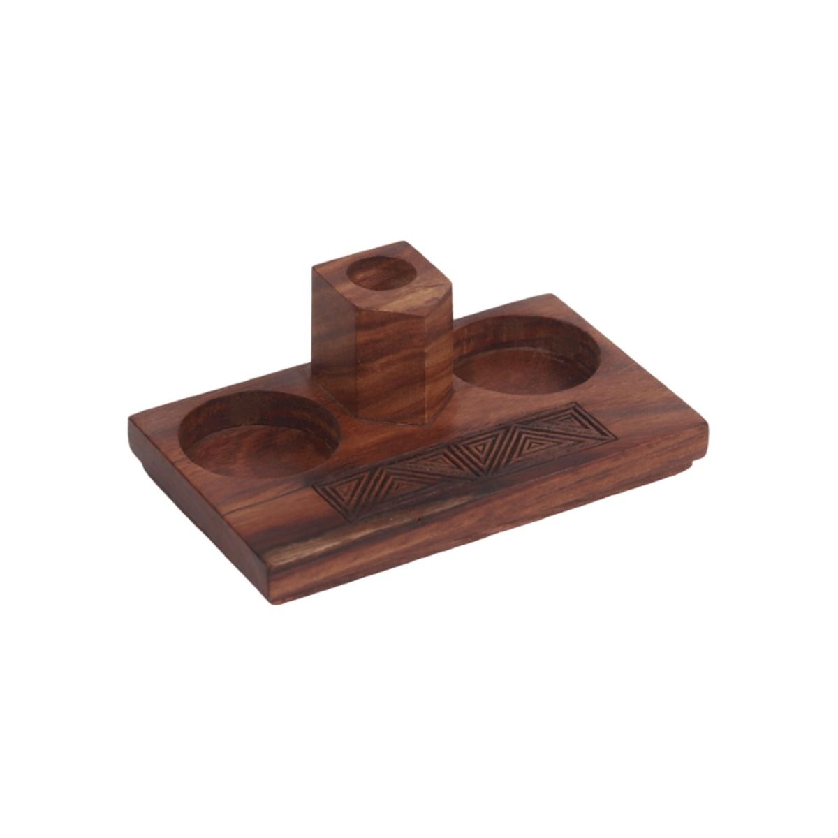 "Salt & Pepper" Shaker with tooth pick holder in sheesham wooden tray