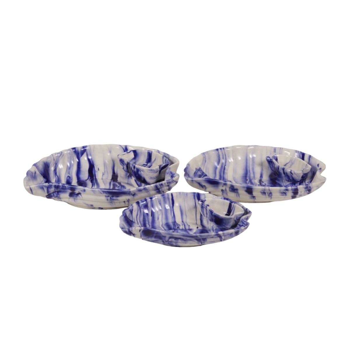 "Shades of Earth" ceramic serving platter(Set of 3)