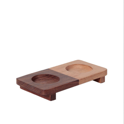 "Ripple Wood" handcrafted salt & pepper shaker with wooden stand