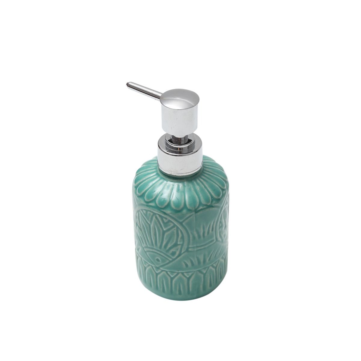 "Mandala Embossed" handcrafted ceramic soap dispenser