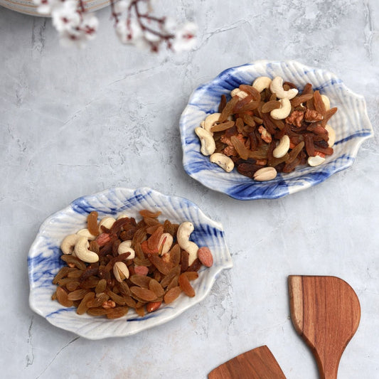 "Shades of Earth" ceramic serving snacks platter set