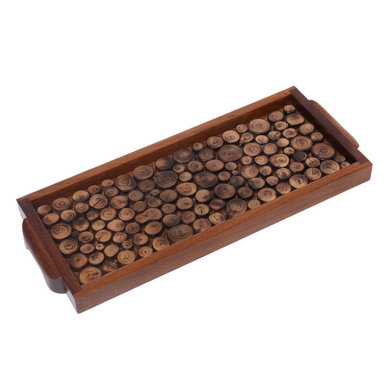 Mango wood wooden block engrave medium serving tray